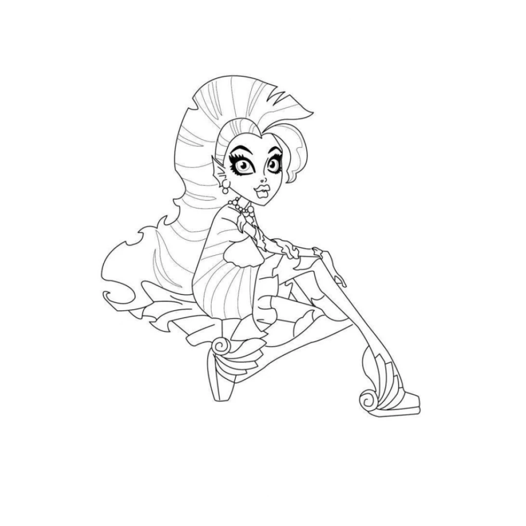 Desenho de Monster High sentada para colorir e imprimir grátis