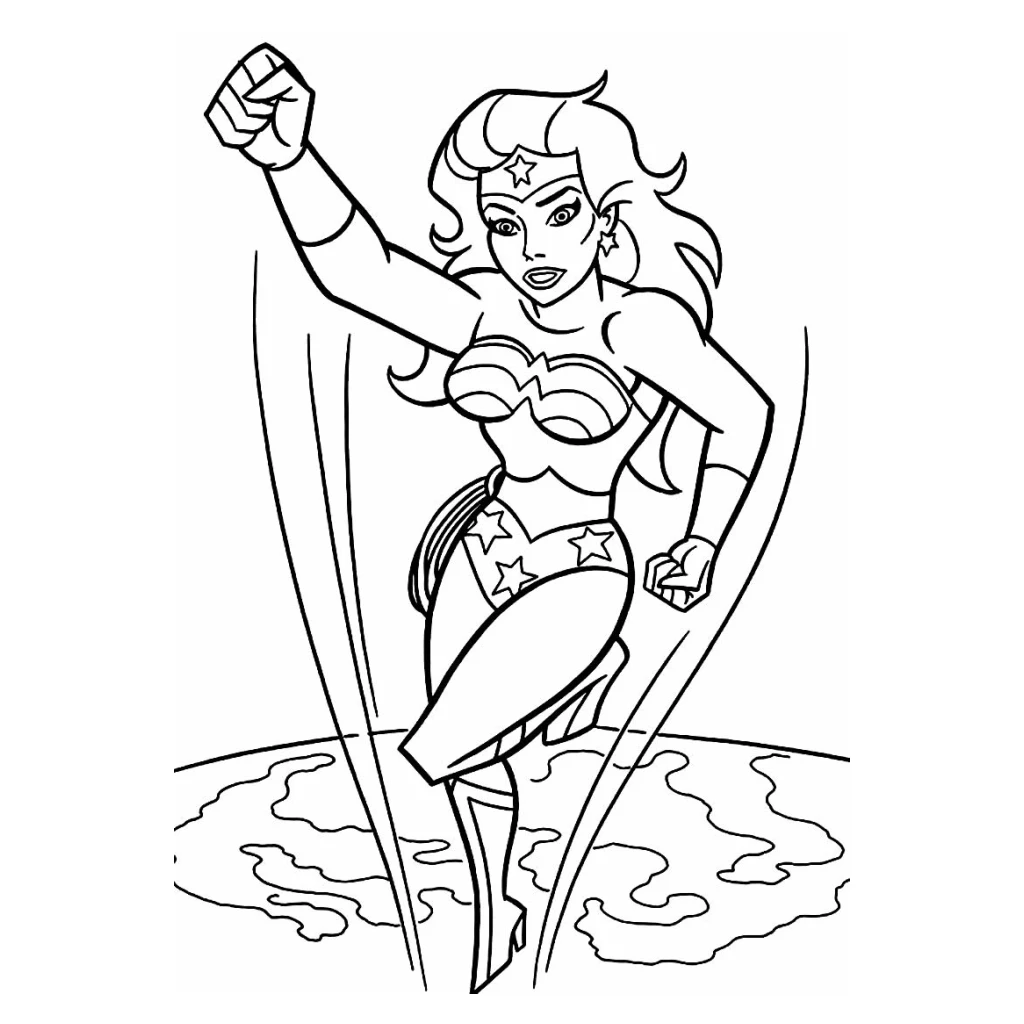 Desenho de Mulher-Maravilha para colorir e imprimir grátis