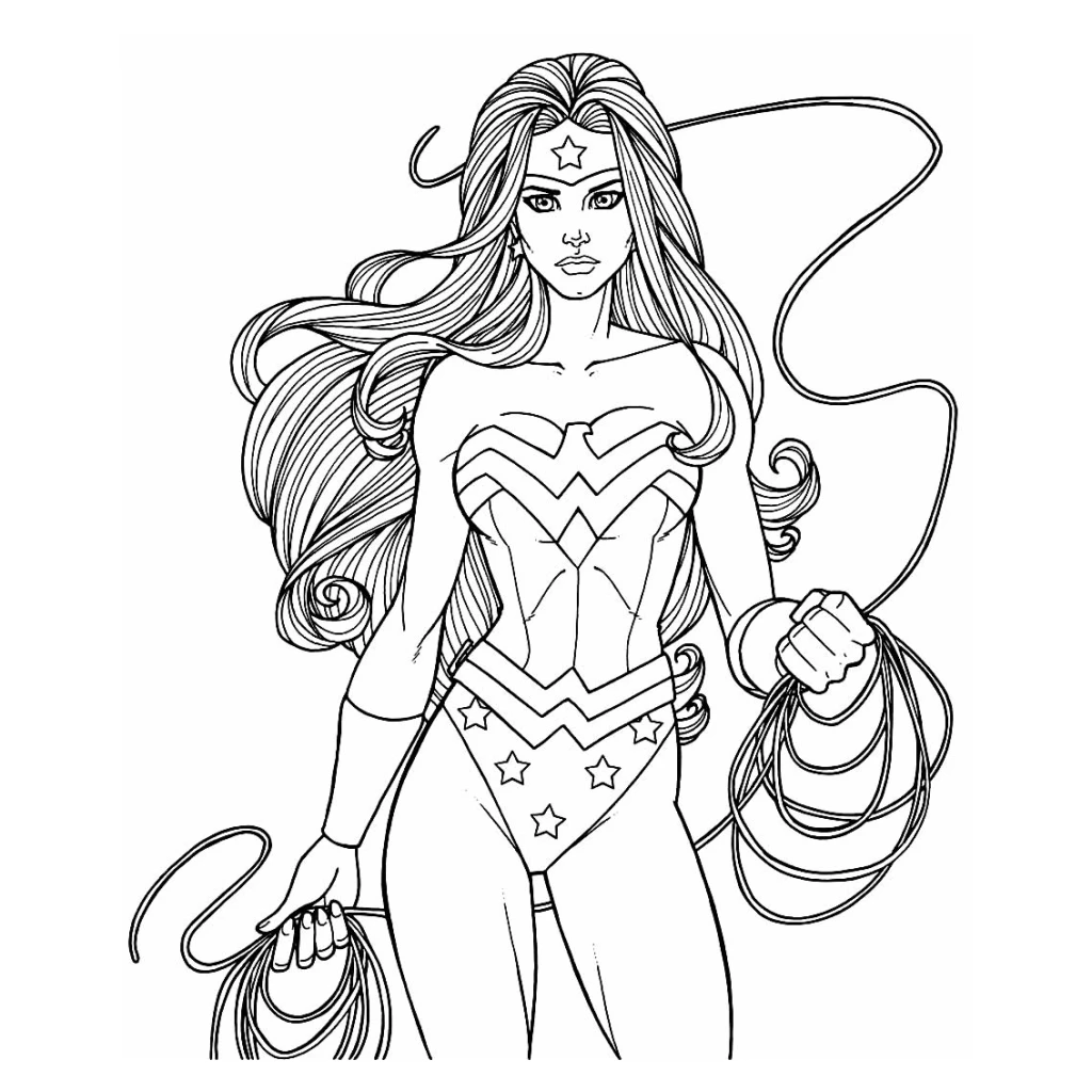 Desenho de Mulher-Maravilha para colorir e imprimir grátis