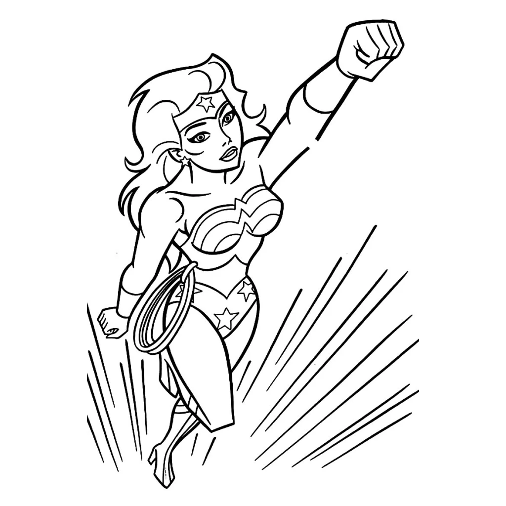 Desenho de Mulher-Maravilha para colorir e imprimir grátis
