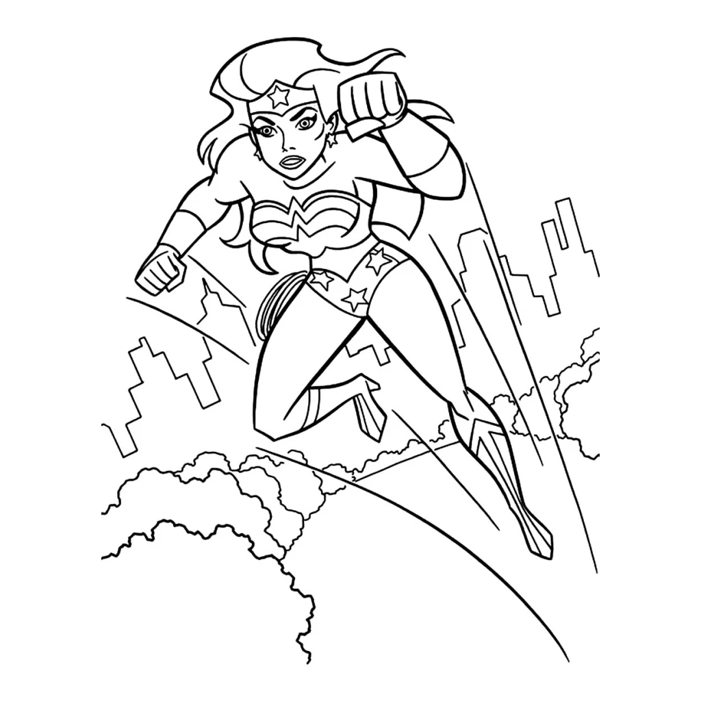 Desenho de Mulher-Maravilha para colorir e imprimir grátis