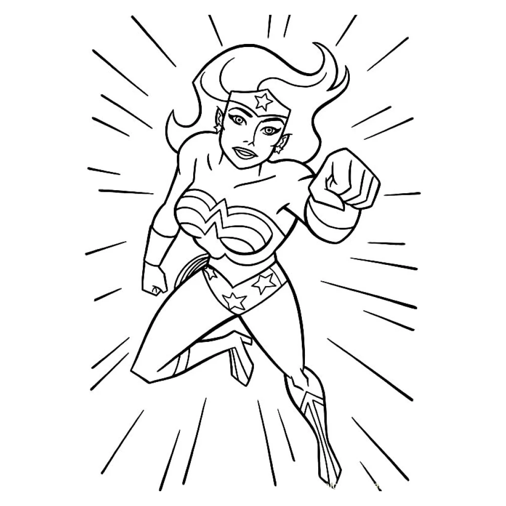 Desenho de Mulher-Maravilha para colorir e imprimir grátis