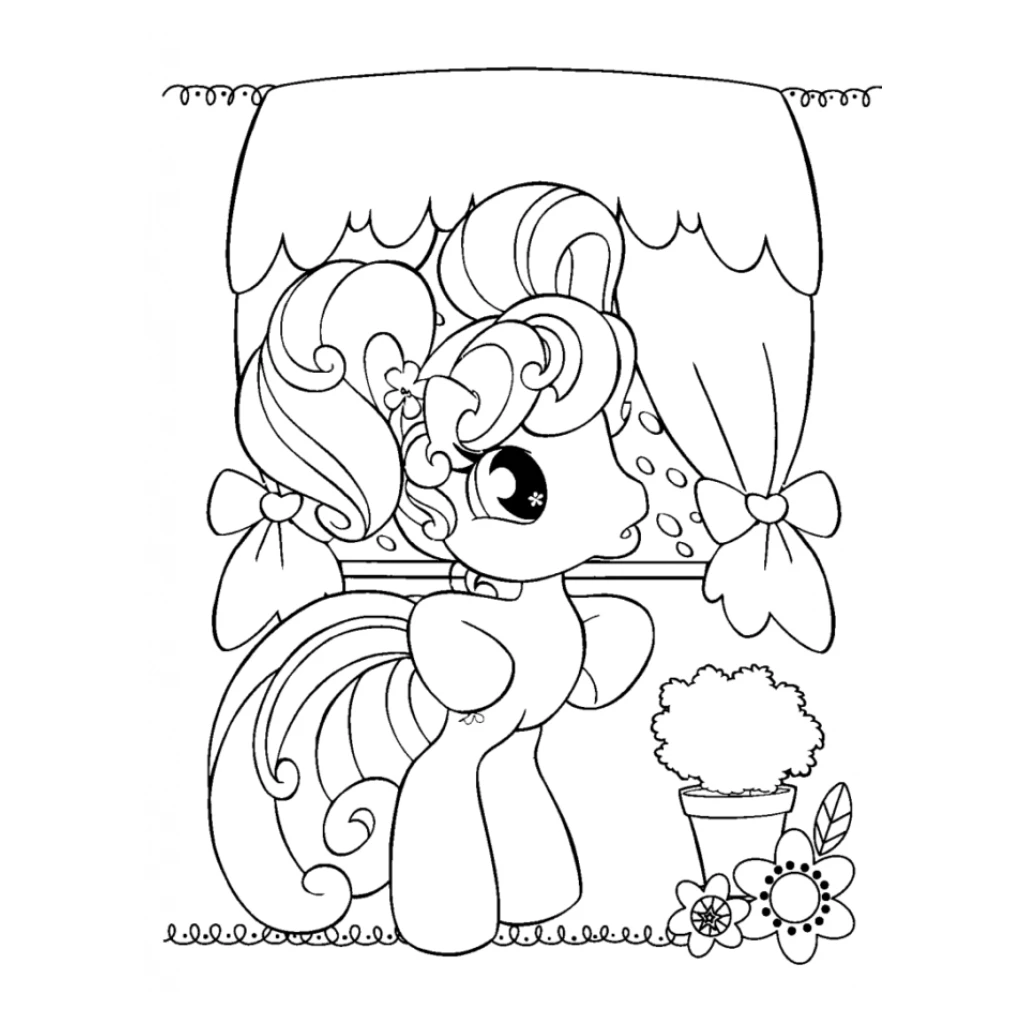 Desenho de Pônei Em Ambiente Mágico para colorir e imprimir grátis