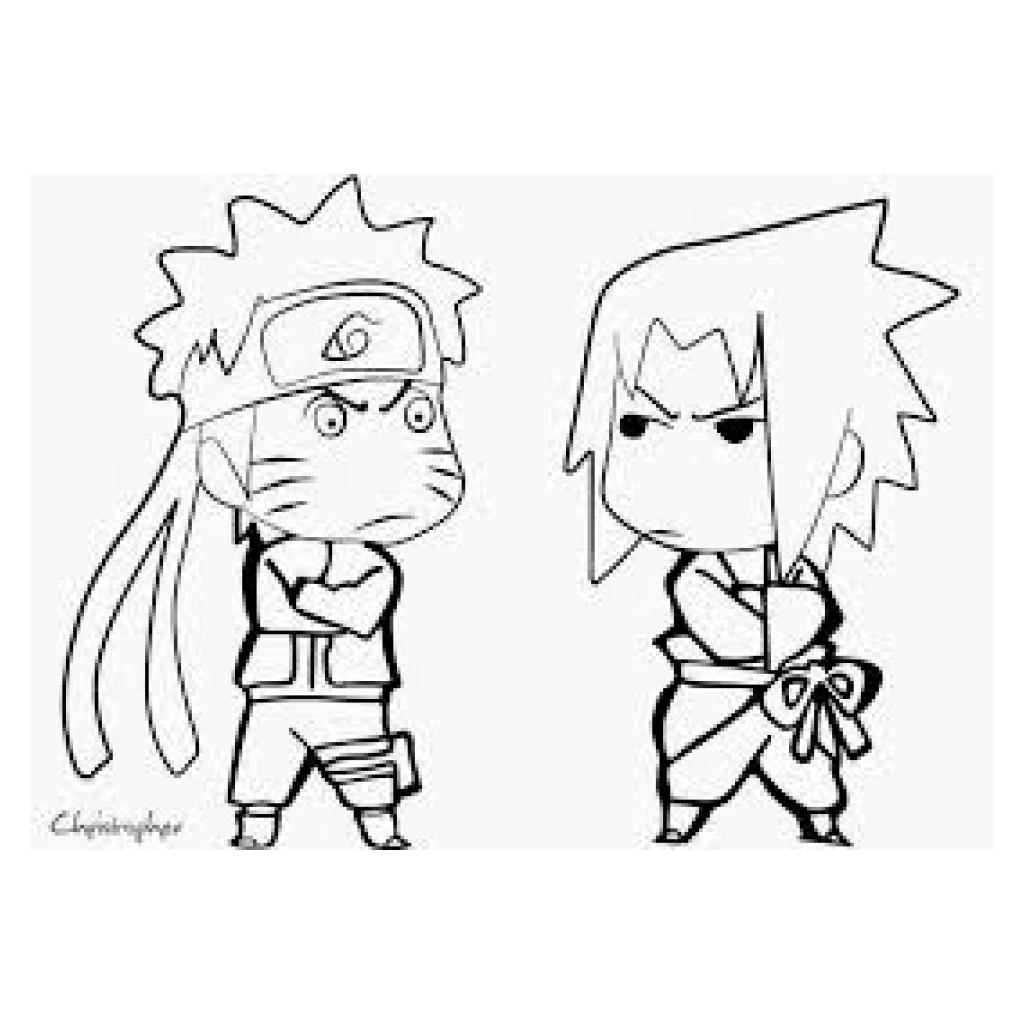 Desenho de Naruto E Sasuke para colorir e imprimir grátis