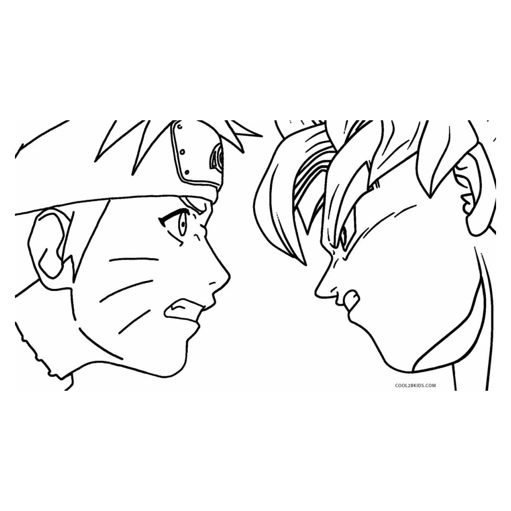 Desenho de Naruto E Goku para colorir e imprimir grátis