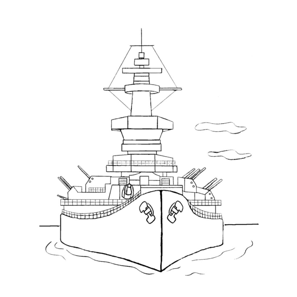 Desenho de Navio De Guerra para colorir e imprimir grátis