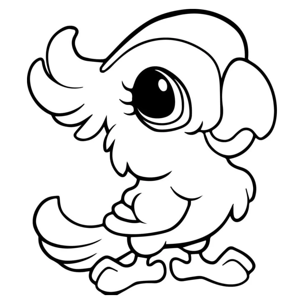 Desenho de Papagaio para colorir e imprimir grátis