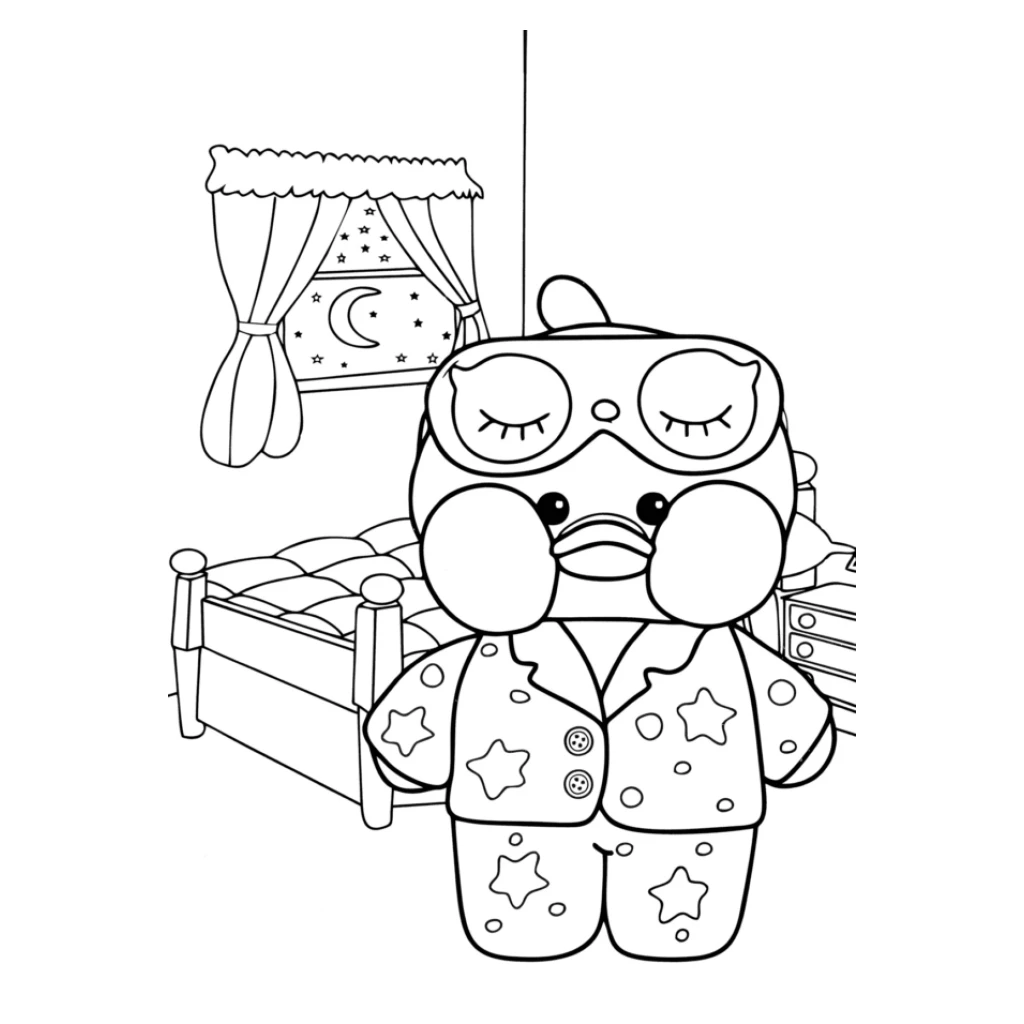 Desenho de Pinguim Com Pijama para colorir e imprimir grátis