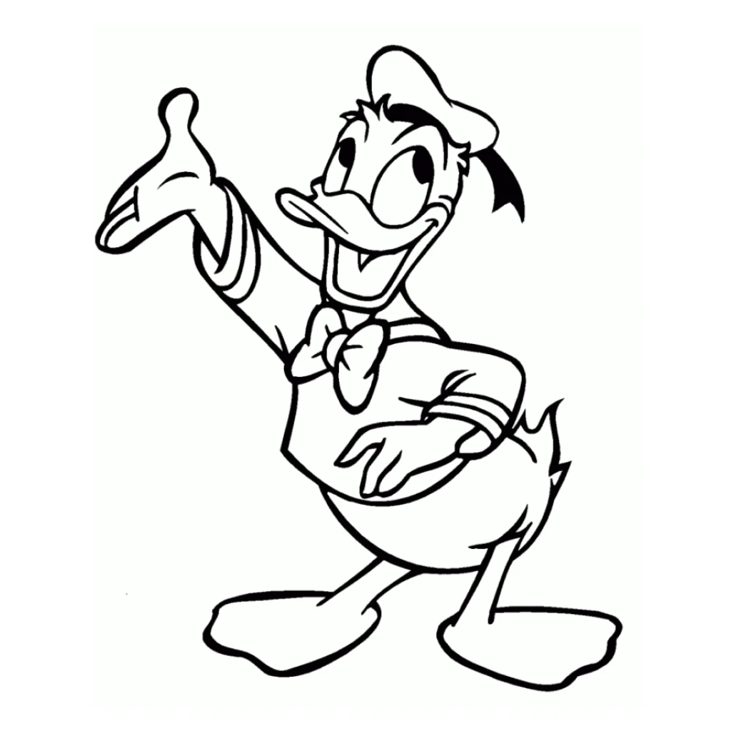 Desenho de Pato Donald para colorir e imprimir grátis