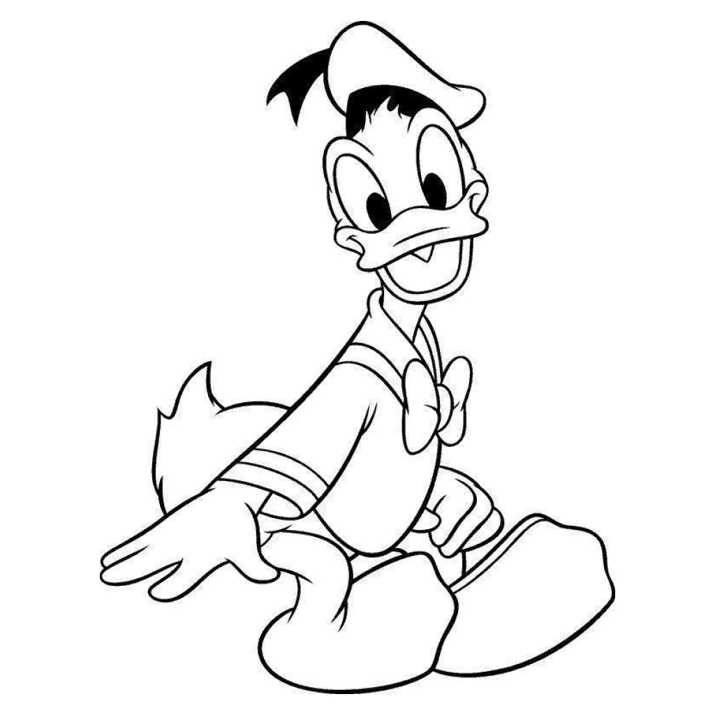 Desenho de Pato Donald para colorir e imprimir grátis