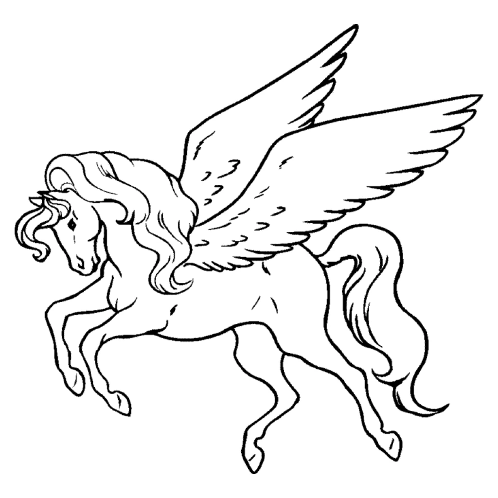 Desenho de Pégaso para colorir e imprimir grátis
