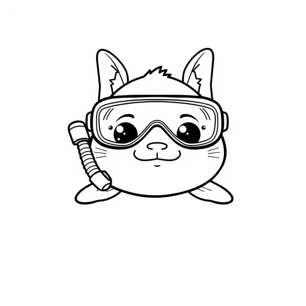 Desenho de Peixe Gato Mergulhador para colorir e imprimir grátis