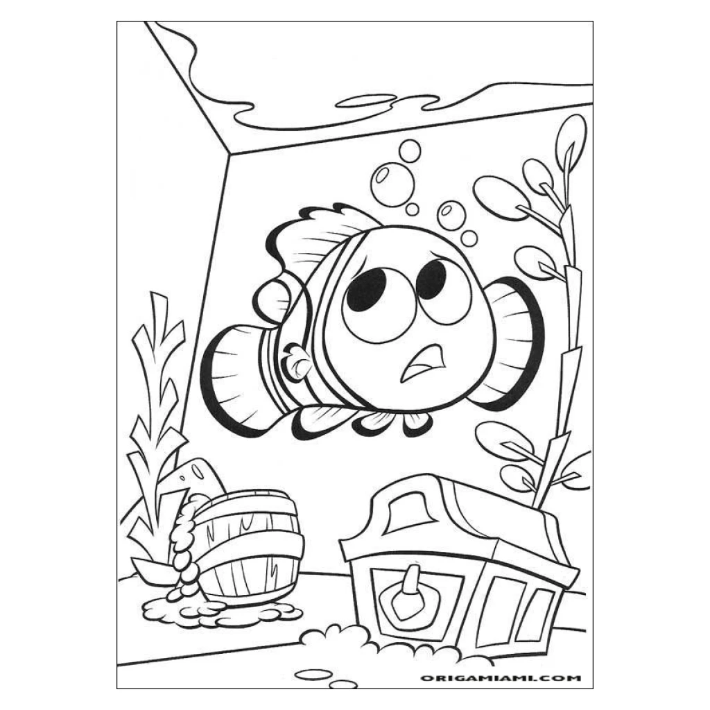 Desenho de Peixe No Aquário para colorir e imprimir grátis