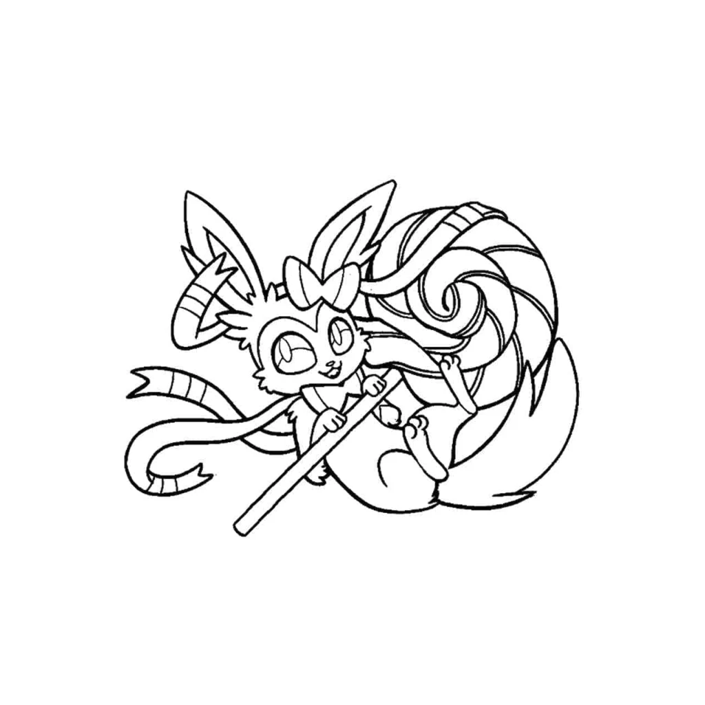 Desenho de Pequeno Sylveon para colorir e imprimir grátis