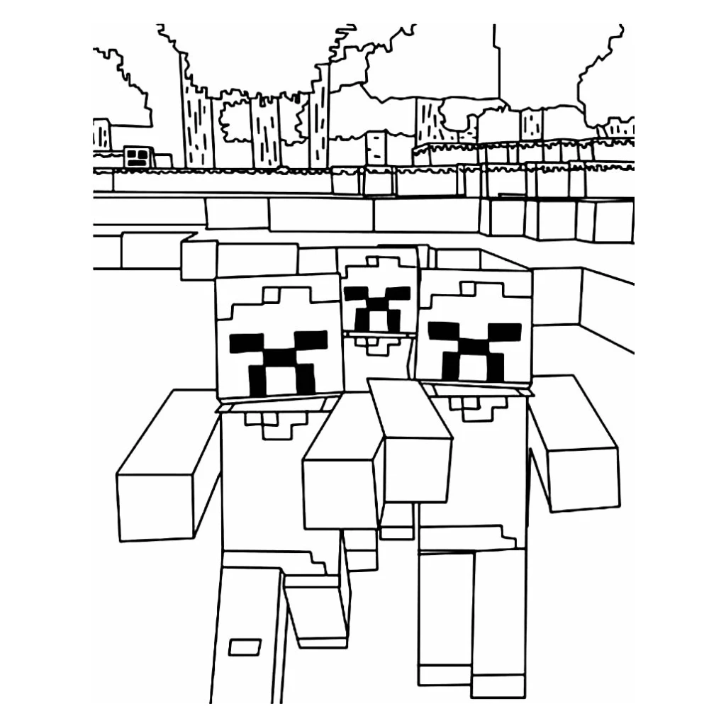 Desenho de Personagens De Minecraft para colorir e imprimir grátis