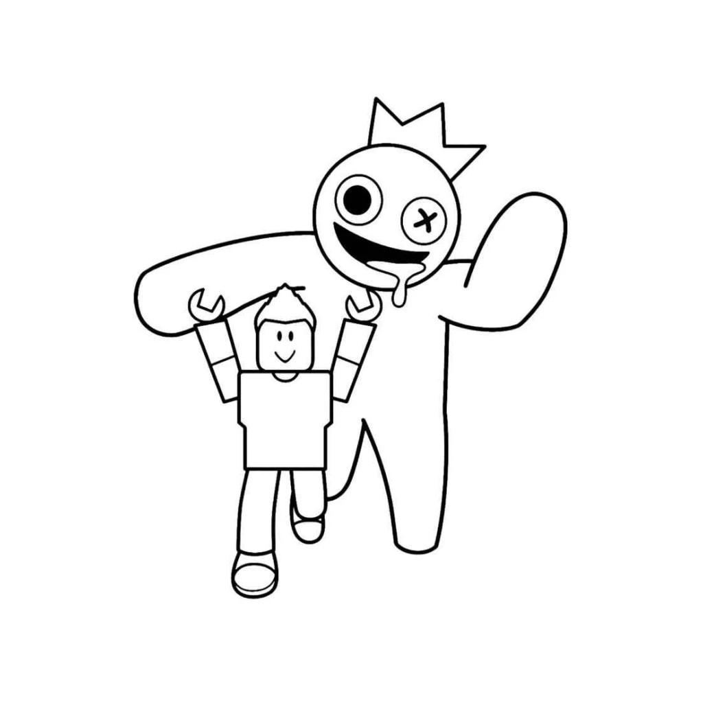 Desenho de Personagens Do Roblox e Azul Babão para colorir e imprimir grátis