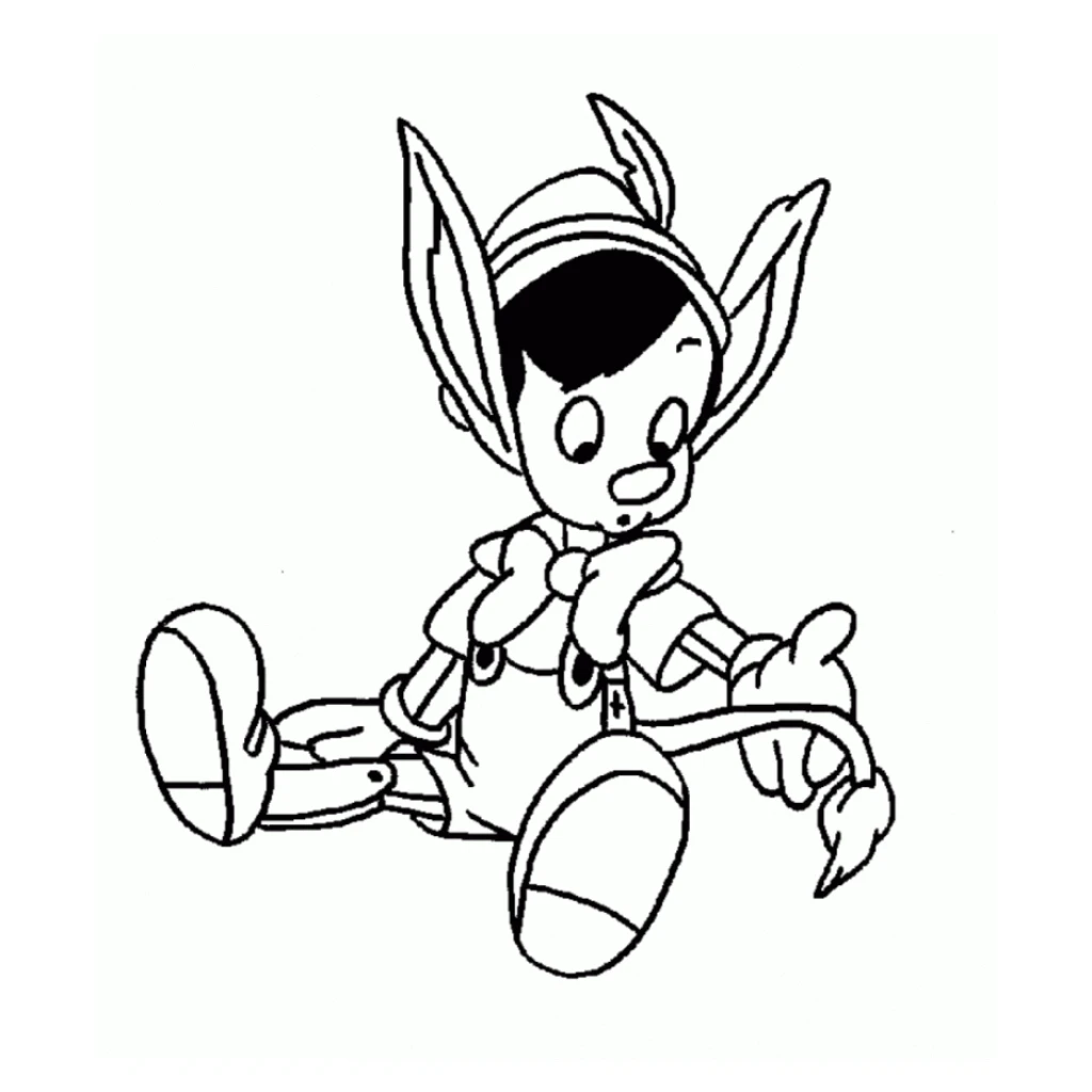 Desenho de Pinóquio para colorir e imprimir grátis