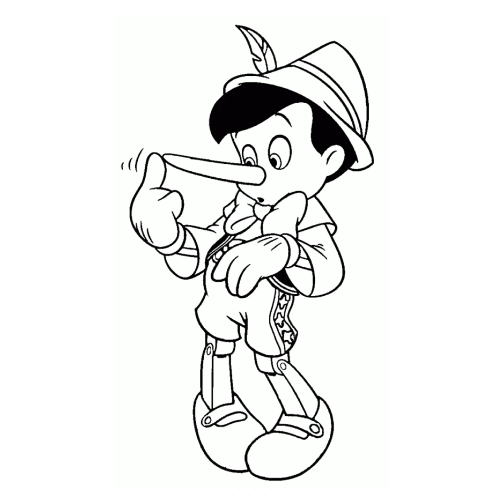 Desenho de Pinóquio para colorir e imprimir grátis