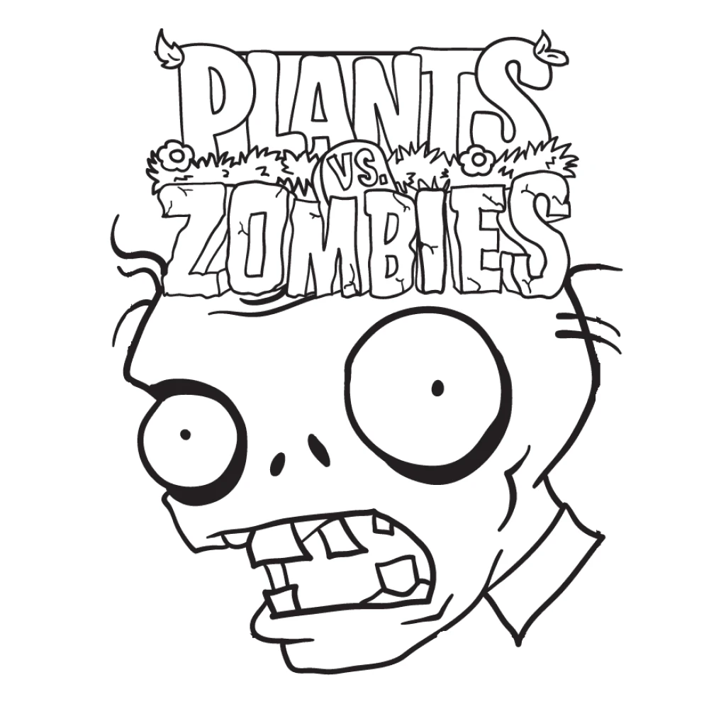 Desenho de Plants Vs Zombies  Zumbi para colorir e imprimir grátis