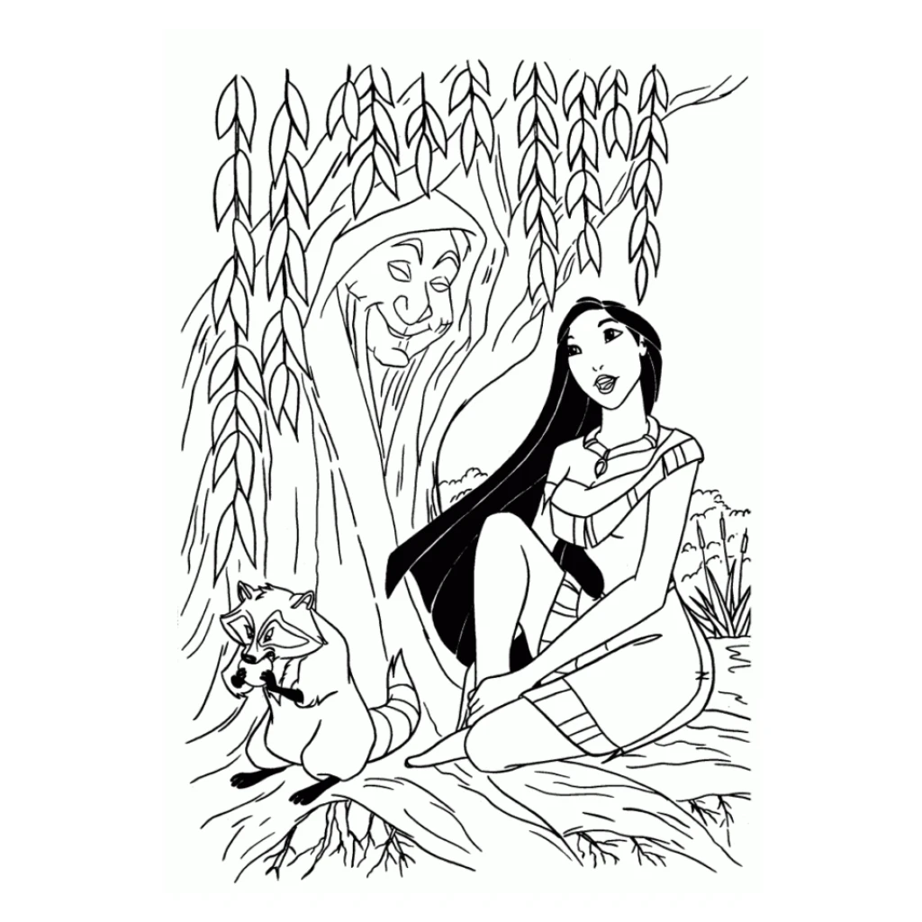 Pocahontas coloring page to print for free