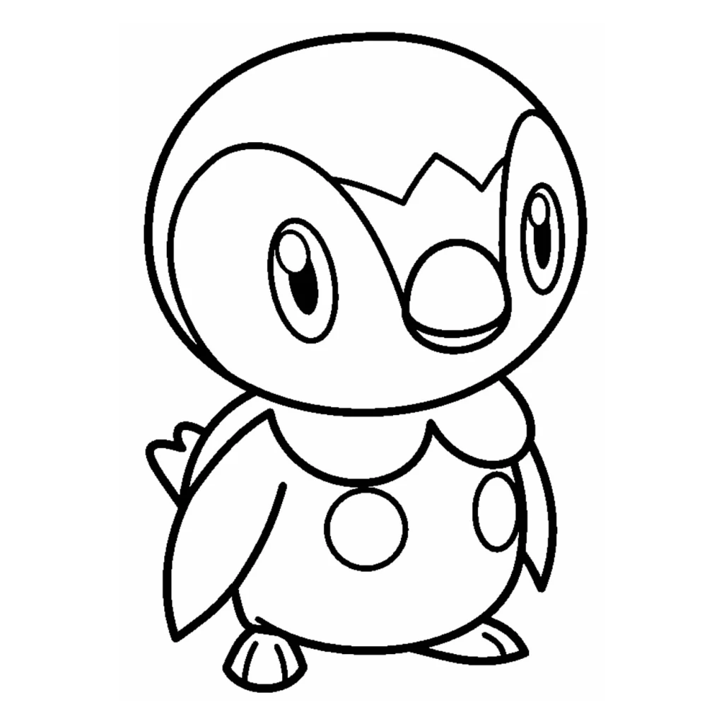 Pokémon Piplup coloring page to print for free