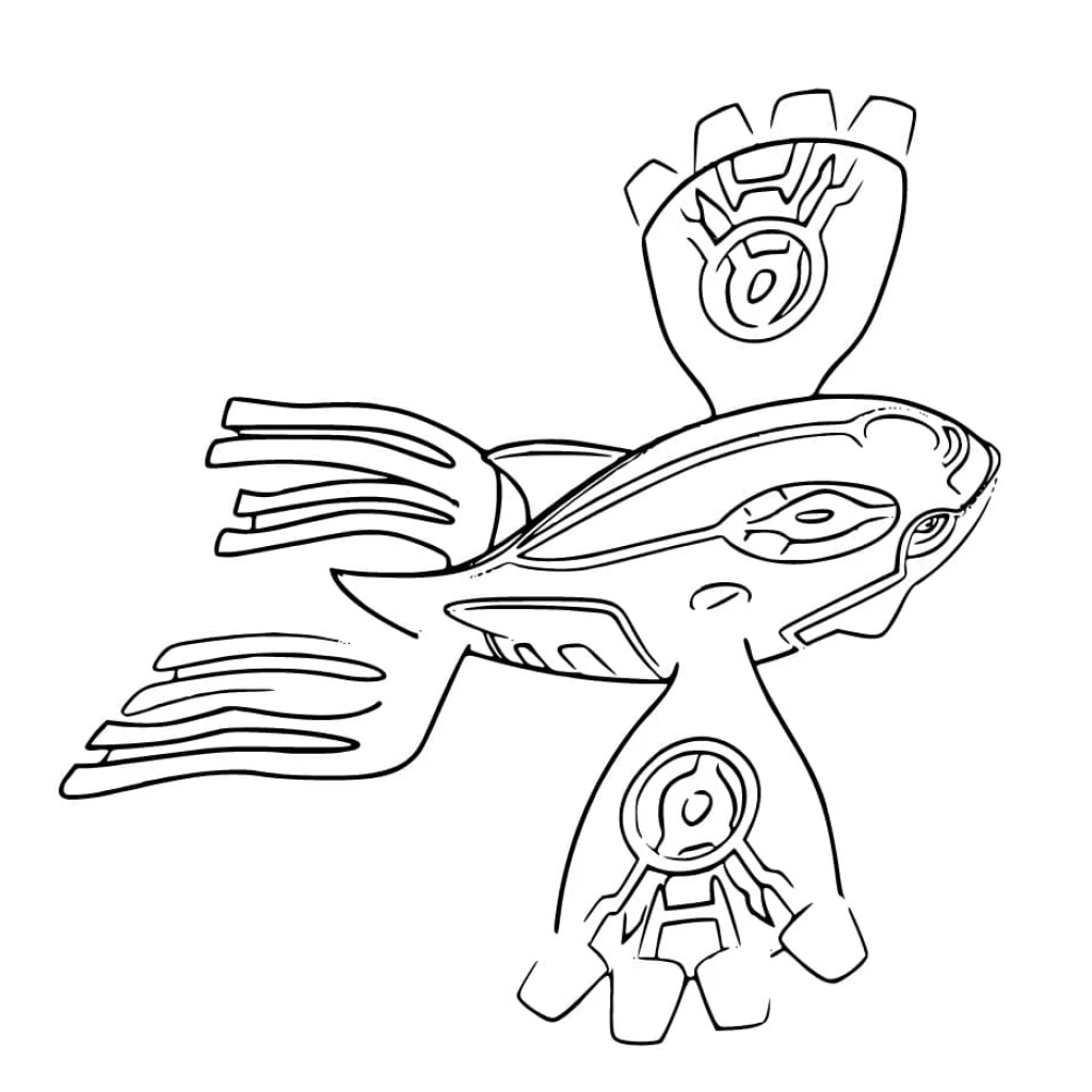 Desenho de Pokémon Kyogre para colorir e imprimir grátis