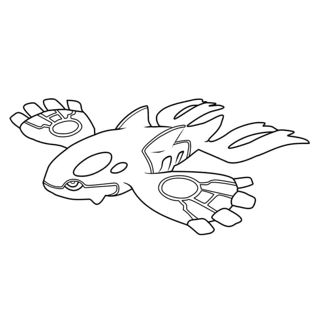 Desenho de Pokémon Lendário Kyogre para colorir e imprimir grátis