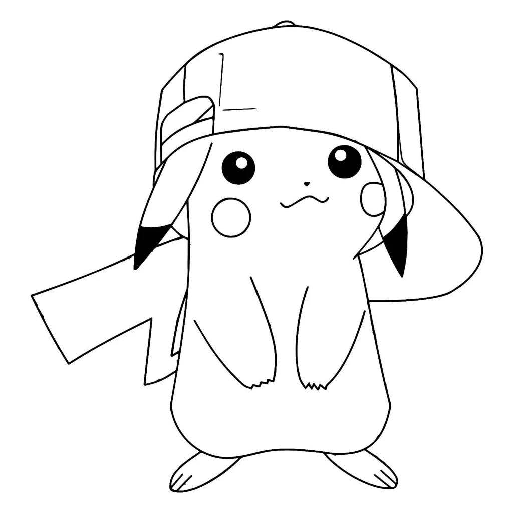 Pikachu coloring page to print for free