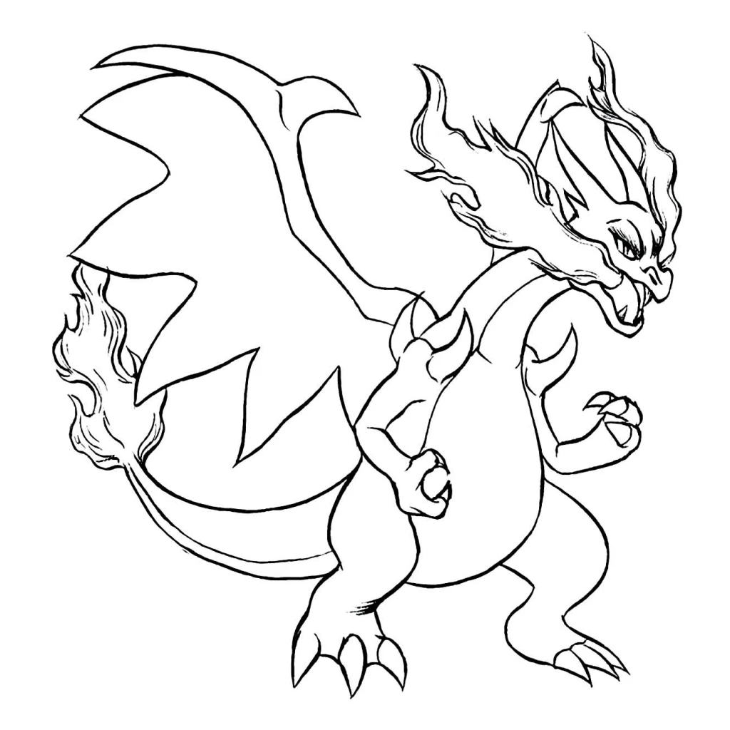 Desenho de Pokémon Charizard para colorir e imprimir grátis