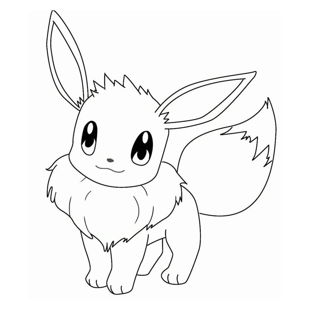 Desenho de Eevee  Pokémon para colorir e imprimir grátis