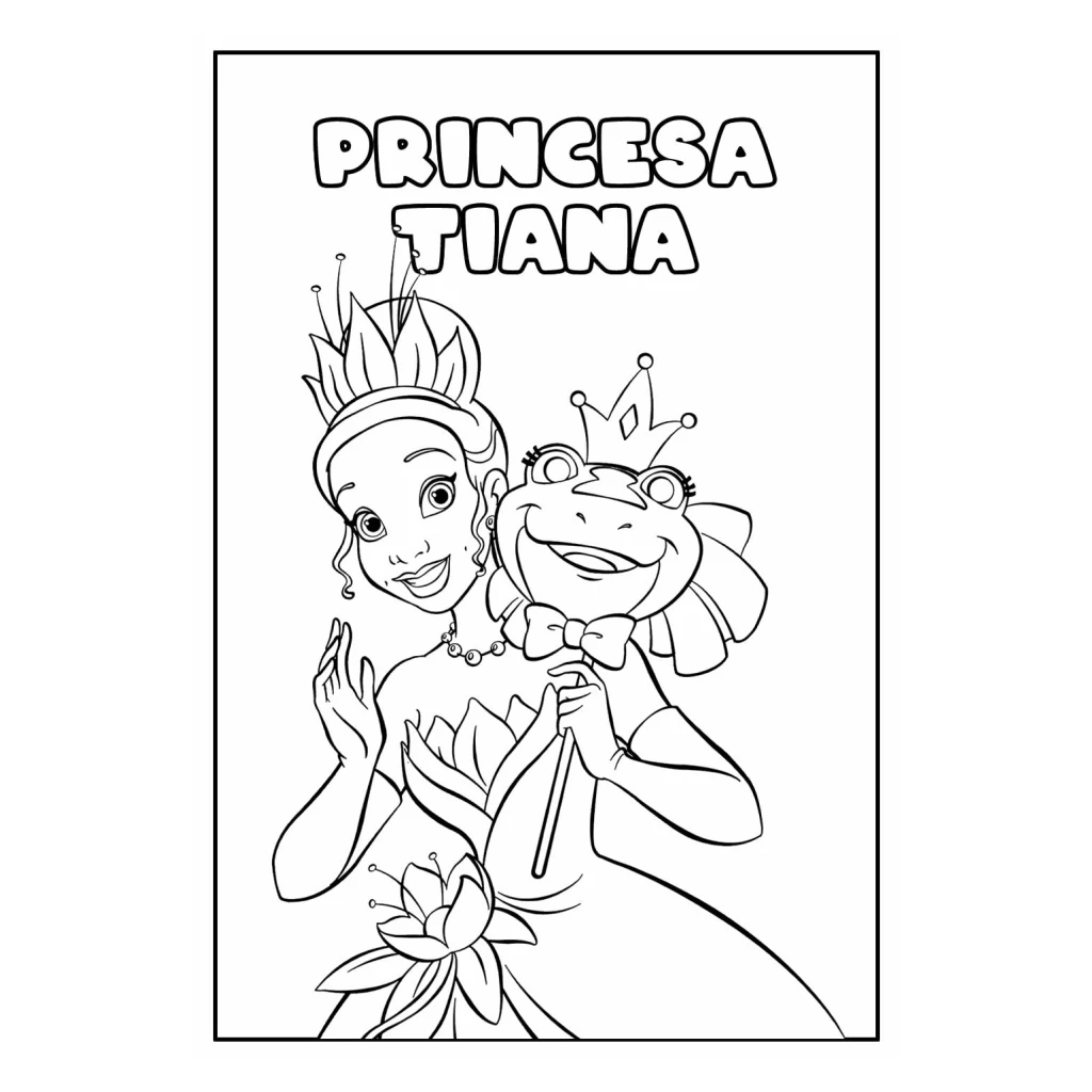 Desenho de Princesa Tiana para colorir e imprimir grátis