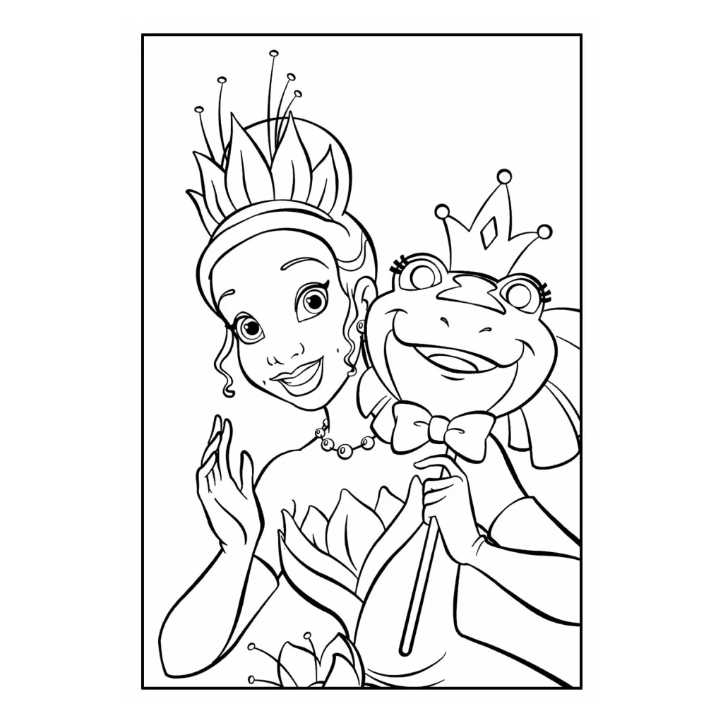 Desenho de Princesa E O Sapo para colorir e imprimir grátis