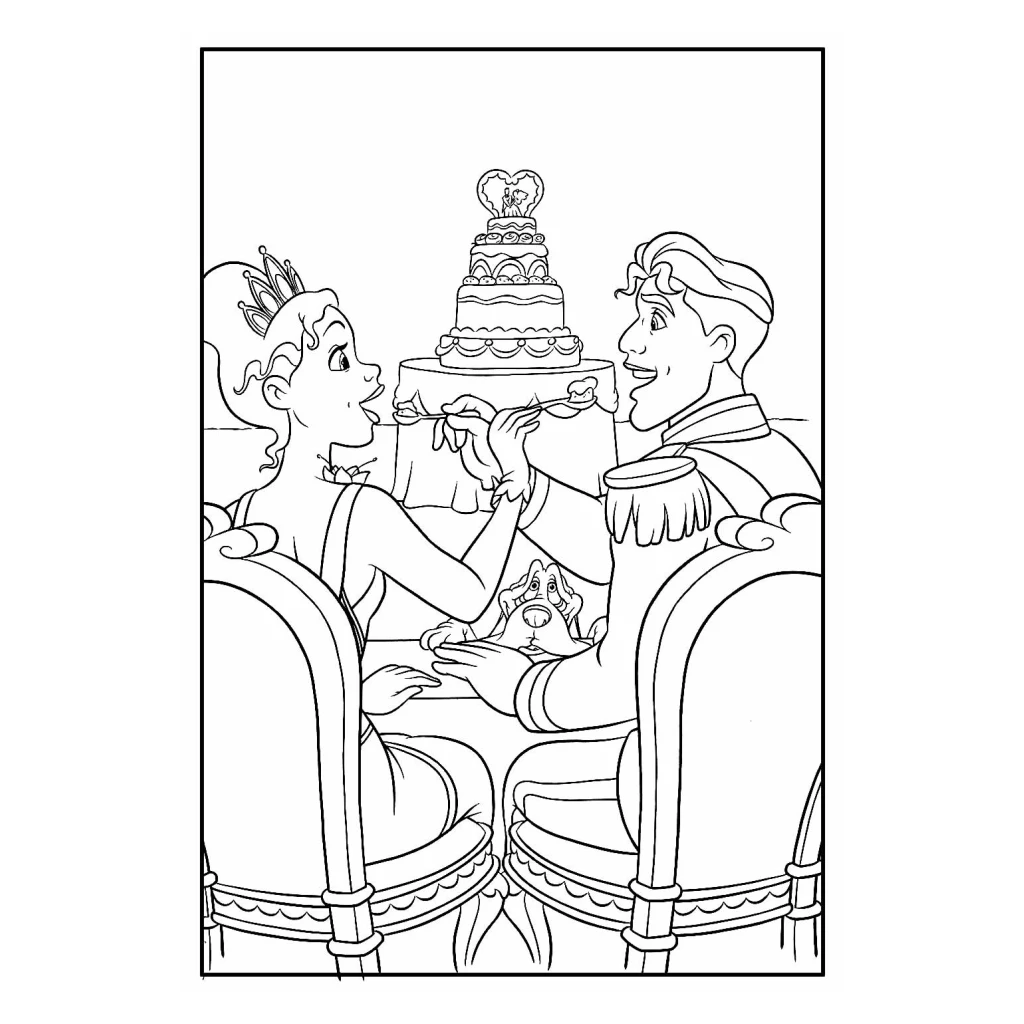 Desenho de Princesa Tiana para colorir e imprimir grátis