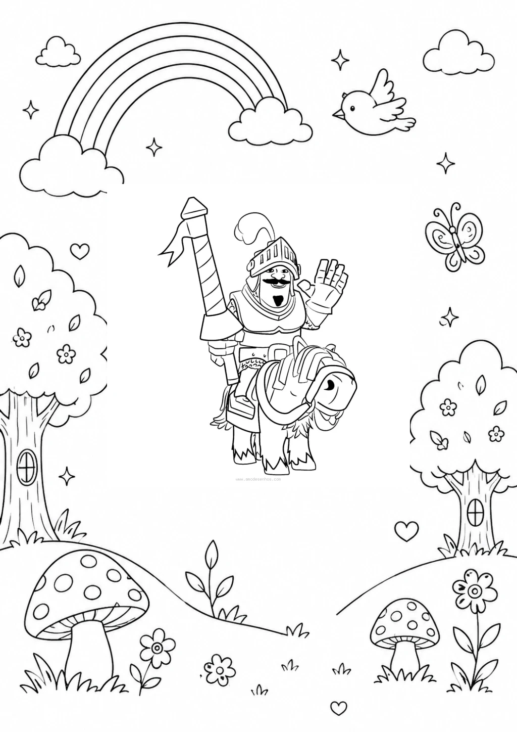 Desenho de Príncipe Do Clash Royale Na Floresta Encantada para colorir e imprimir grátis