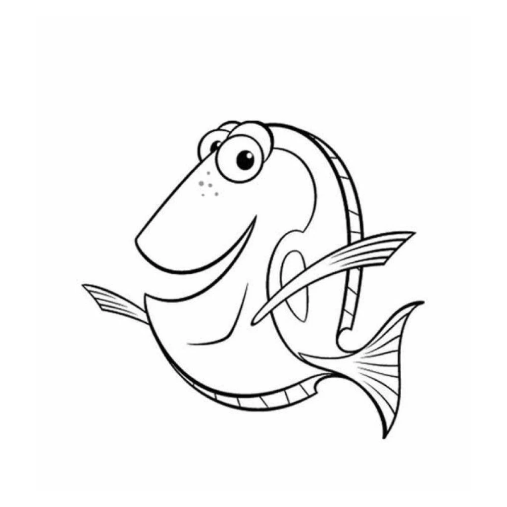 Fun Fish coloring page to print for free