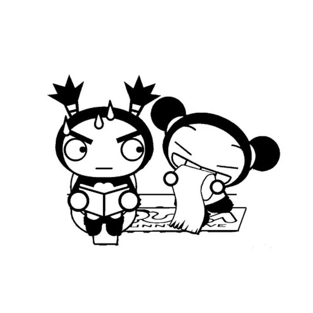 Pucca and Garu coloring page to print for free