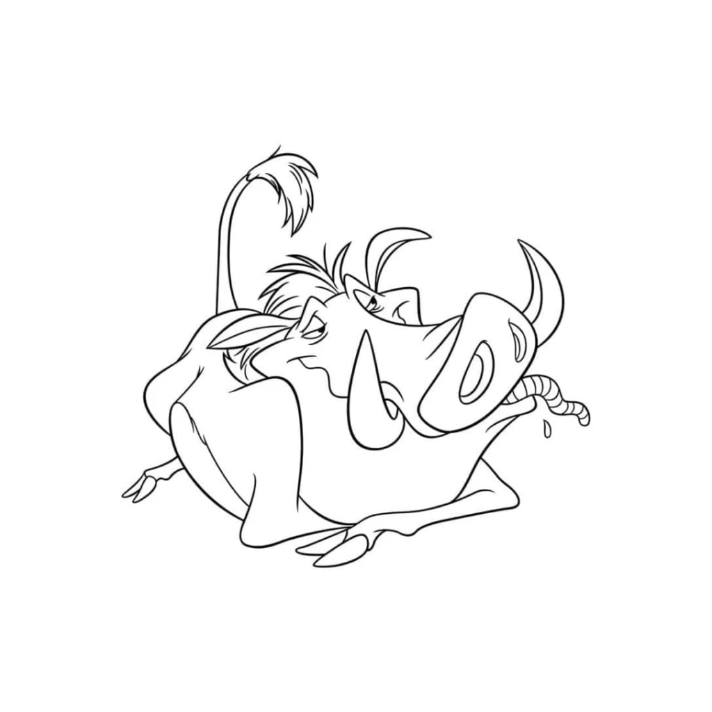Desenho de Pumba Engraçado para colorir e imprimir grátis