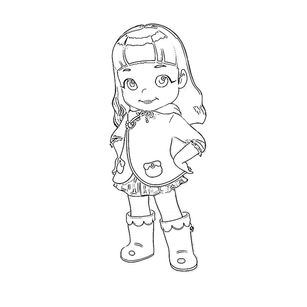 Girl In Boots coloring page to print for free