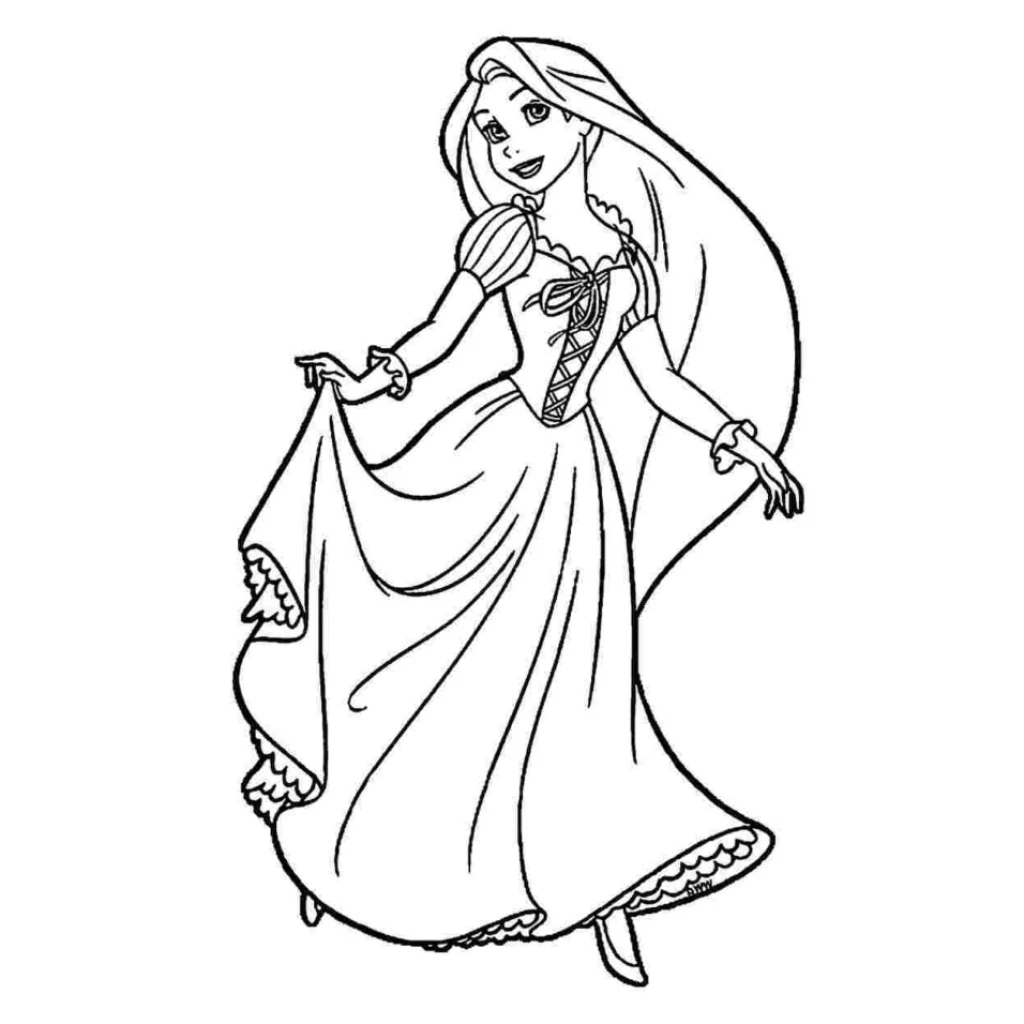 Desenho de Rapunzel para colorir e imprimir grátis