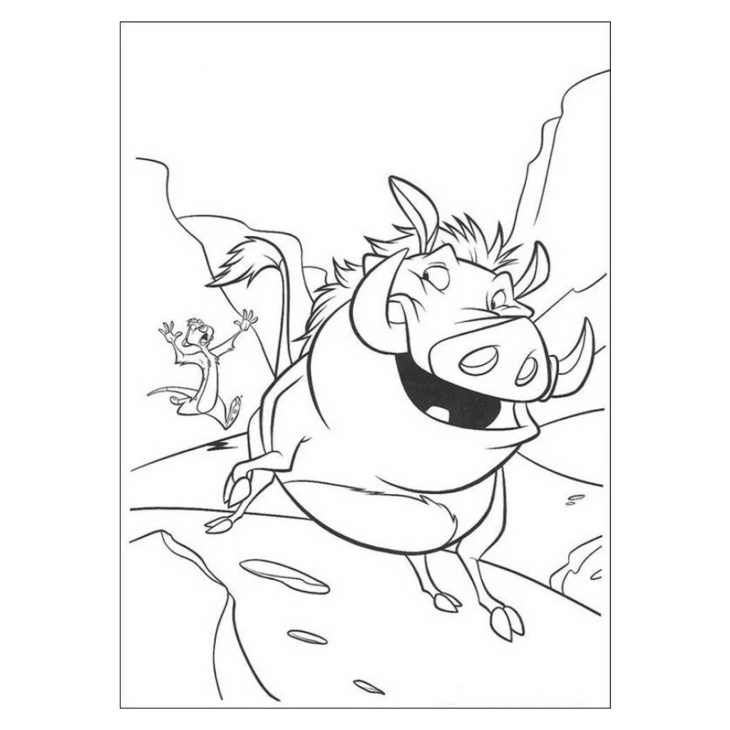 Desenho de Javali Do Rei Leão para colorir e imprimir grátis