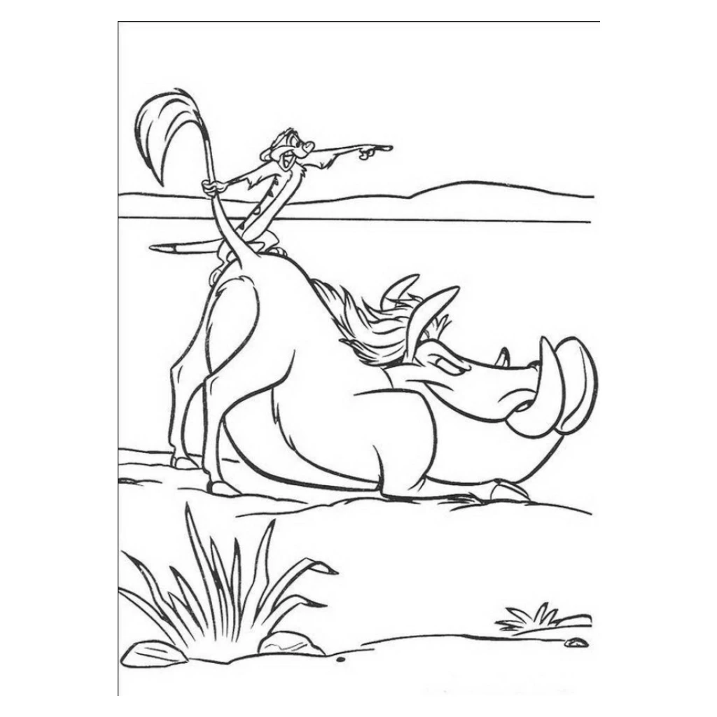 Desenho de Javali Do Rei Leão para colorir e imprimir grátis