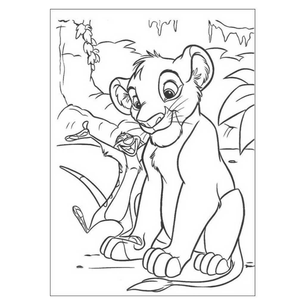 Desenho de Rei Leão para colorir e imprimir grátis
