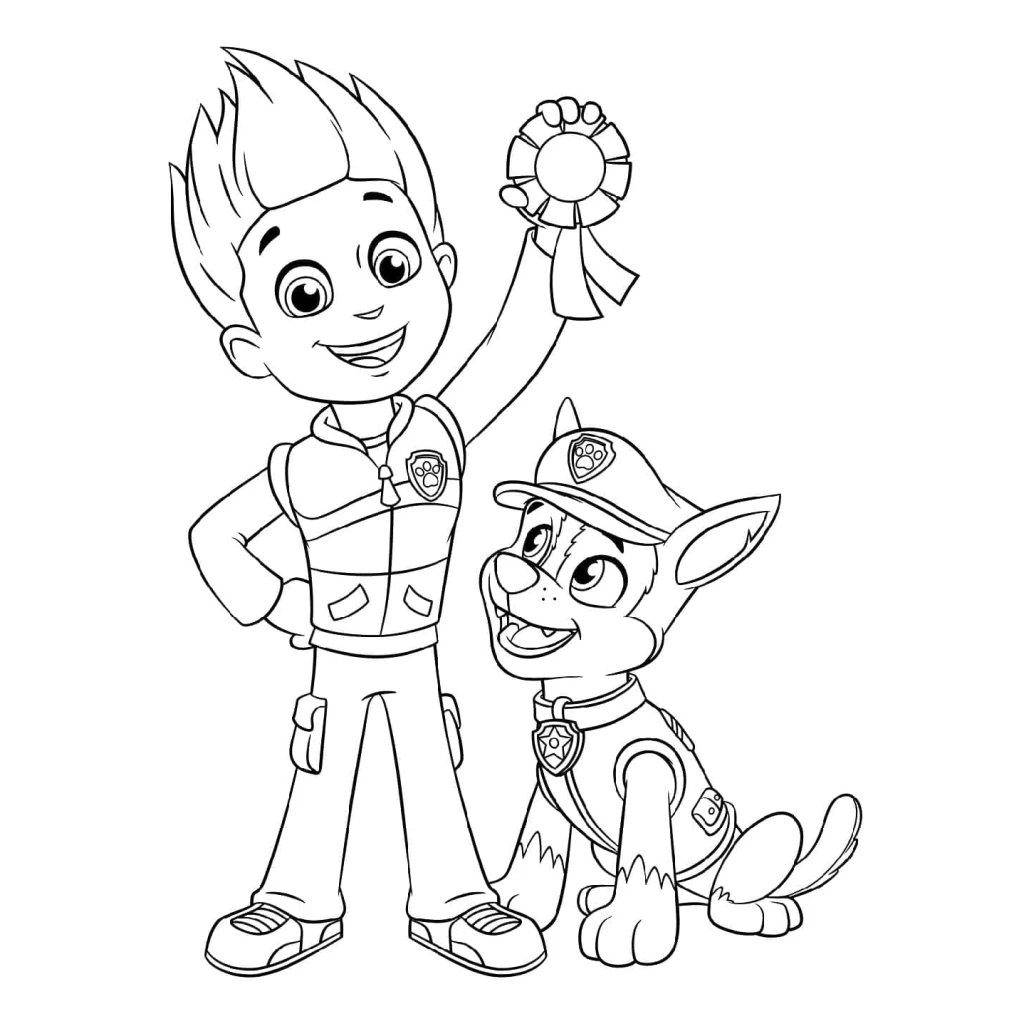 Ryder And Chase From Paw Patrol coloring page to print for free
