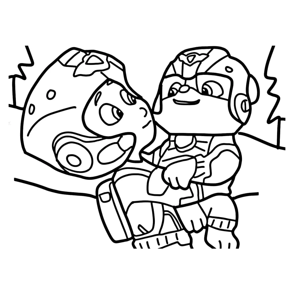 Desenho de Ryder E Rubble Da Patrulha Canina para colorir e imprimir grátis