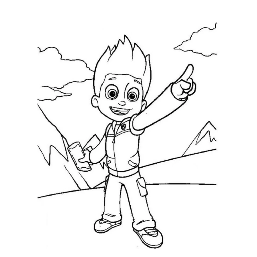 Desenho de Ryder Da Patrulha Canina para colorir e imprimir grátis