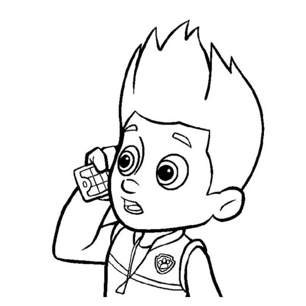 Desenho de Ryder Da Patrulha Canina para colorir e imprimir grátis