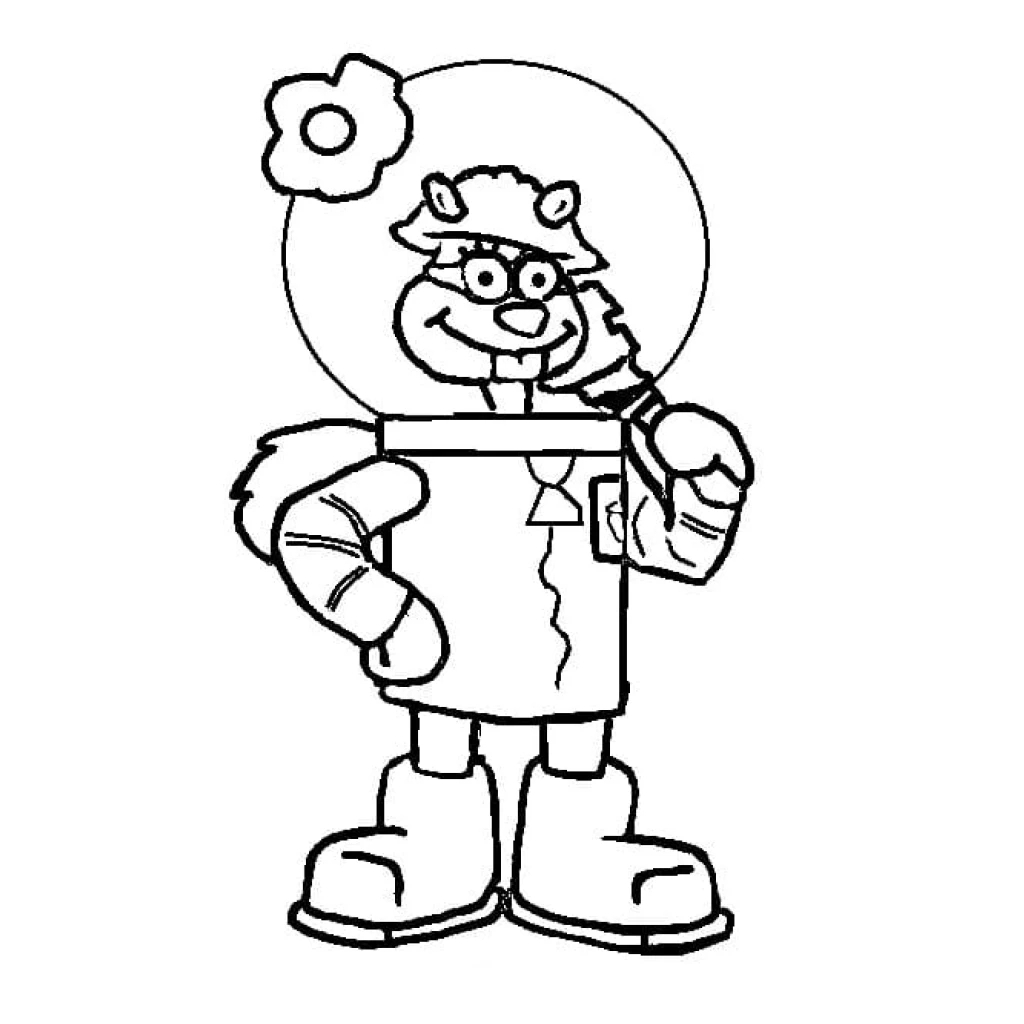 Desenho de Sandy Bochechas Muito Feliz para colorir e imprimir grátis