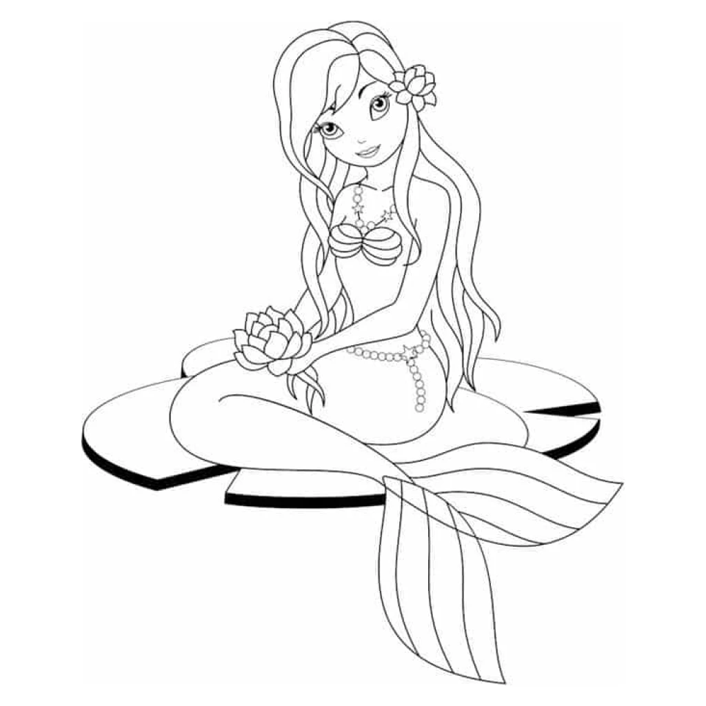 Desenho de Sereia Em Um Lago para colorir e imprimir grátis
