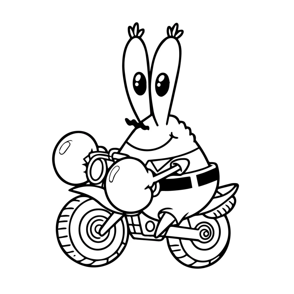 Desenho de Sirigueijo Na Moto para colorir e imprimir grátis