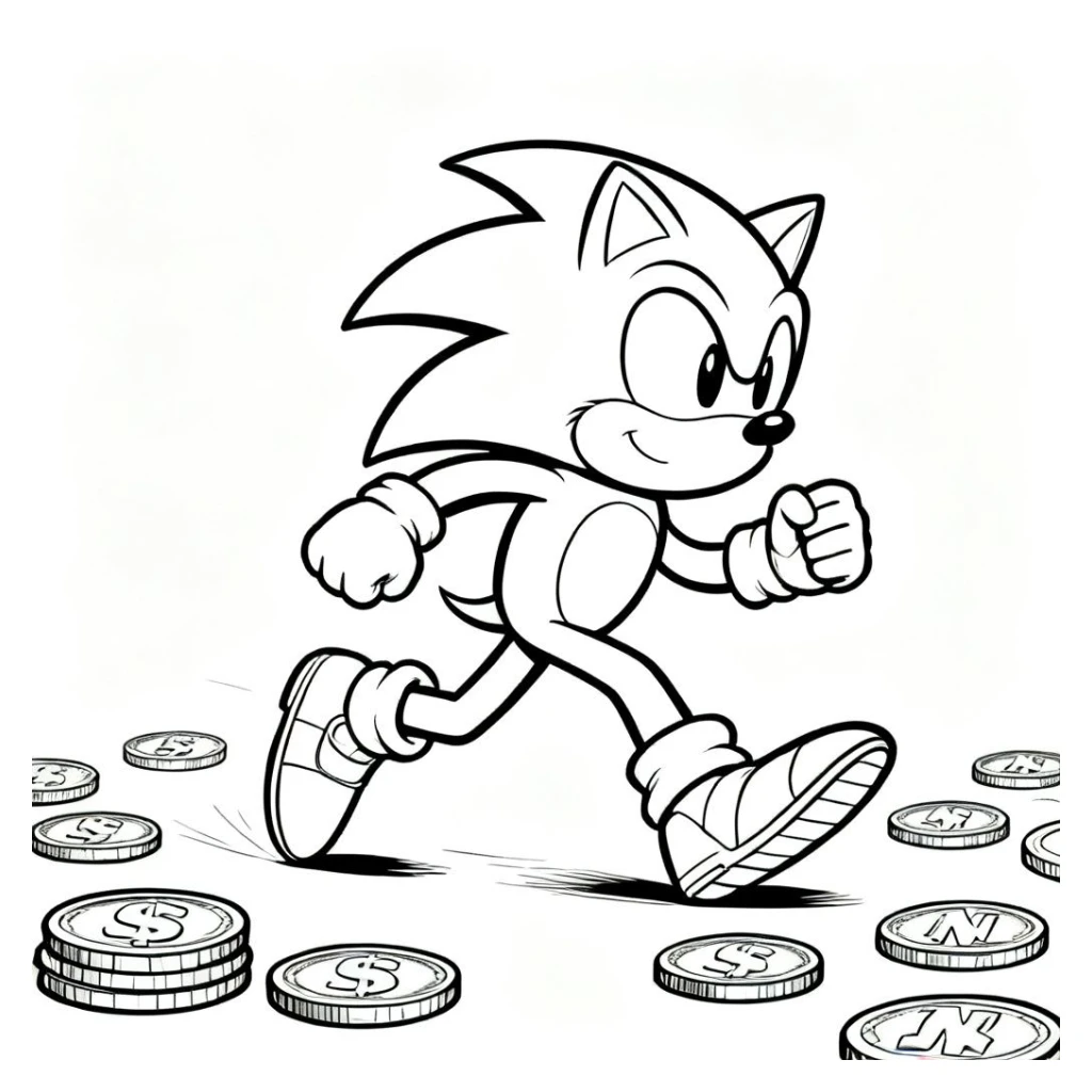 Desenho de Sonic Correndo para colorir e imprimir grátis